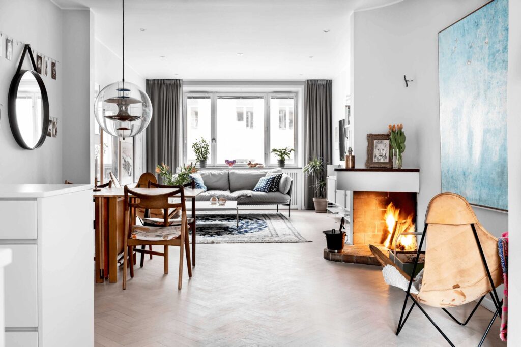 Illustration of Scandinavian Style Apartments Green