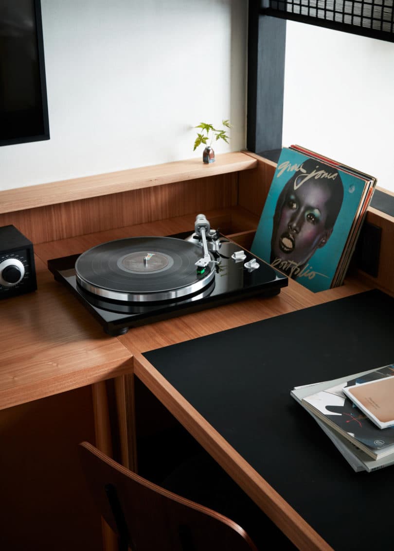 this is a record player by ace hotel in kyoto