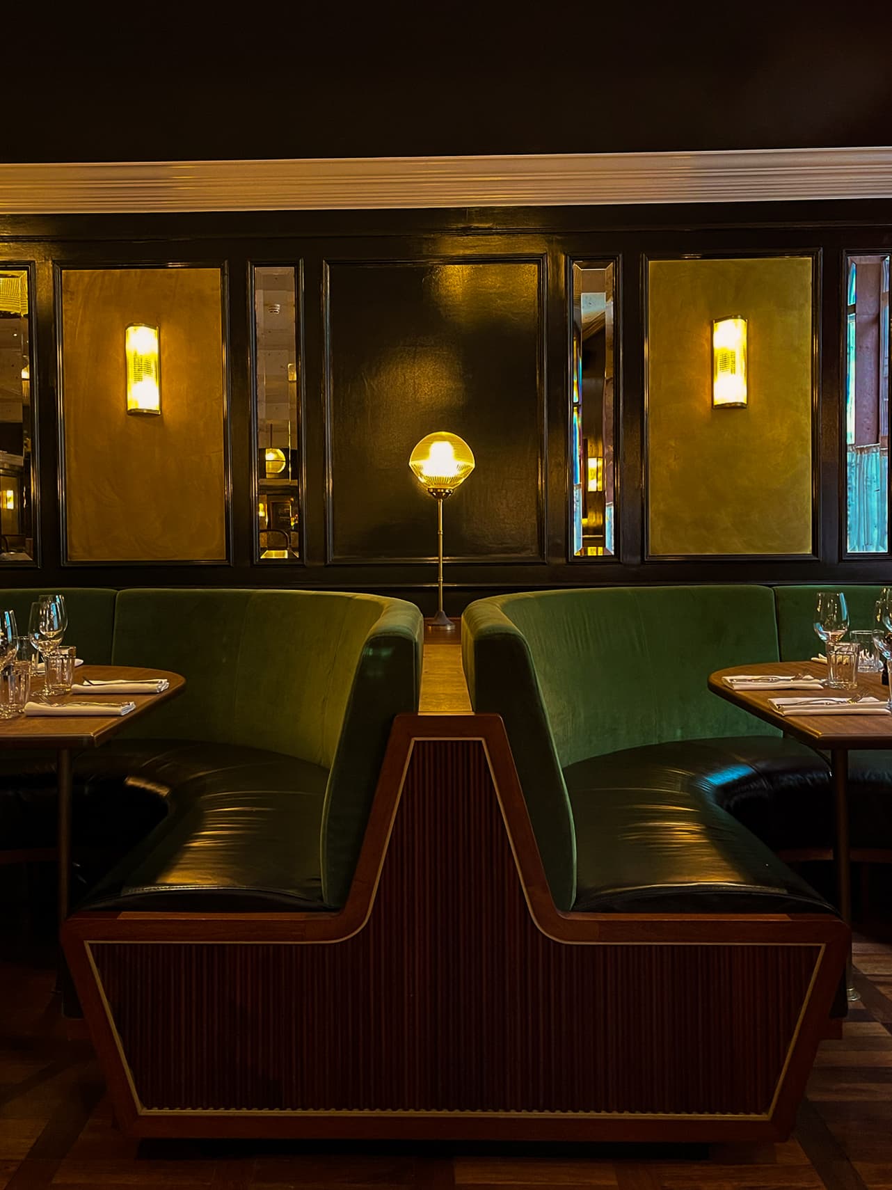 this is an image of the velvet booths inside Hawksmoor Liverpool dining area