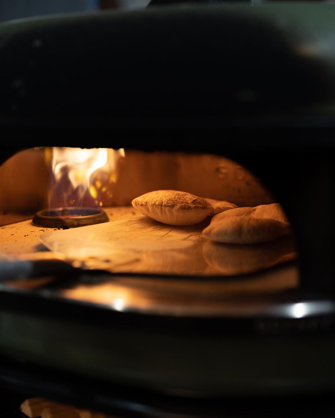 this is inside the wood fired oven for the flatbread