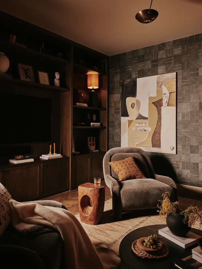 this is a cosy corner inside an ambient home featured in domino