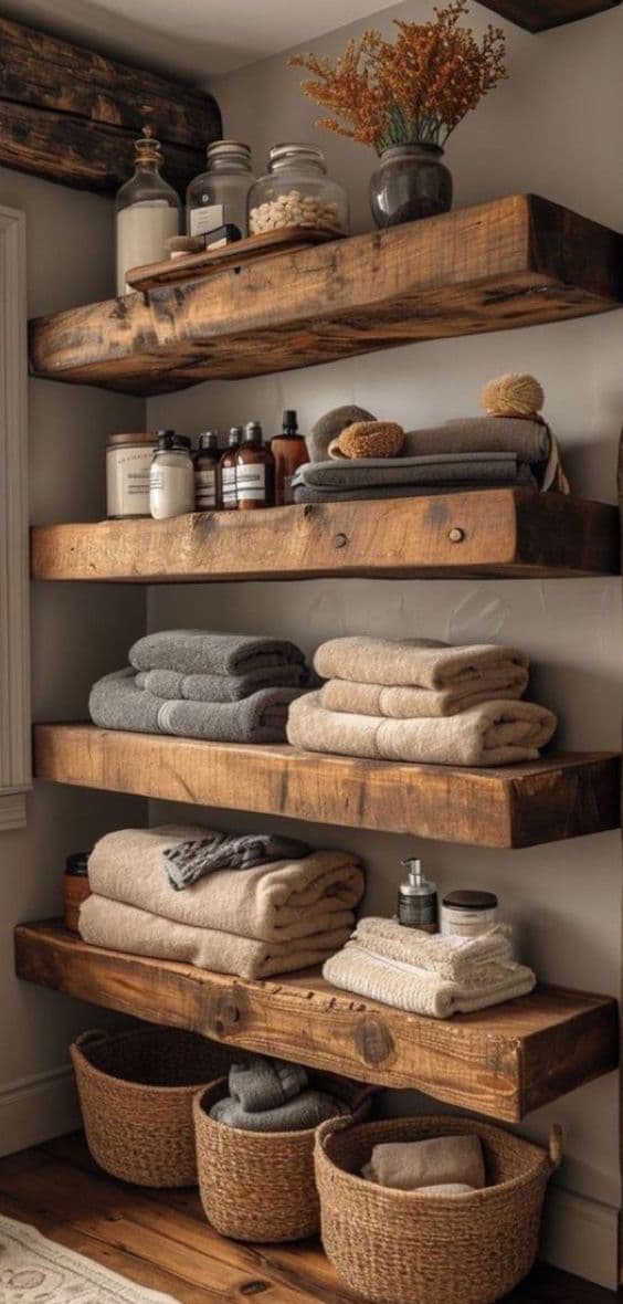 DIY floating shelves