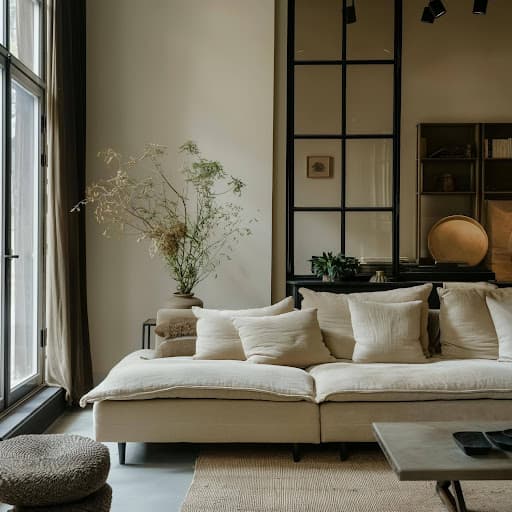 peace and quite in your home with plush white cloud couch